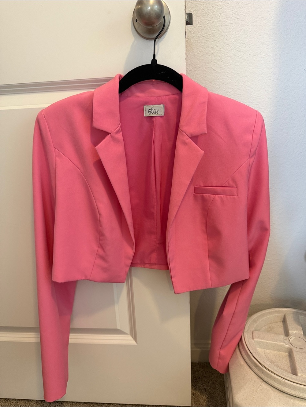 Oh Polly Cropped Pink Tailored Blazer